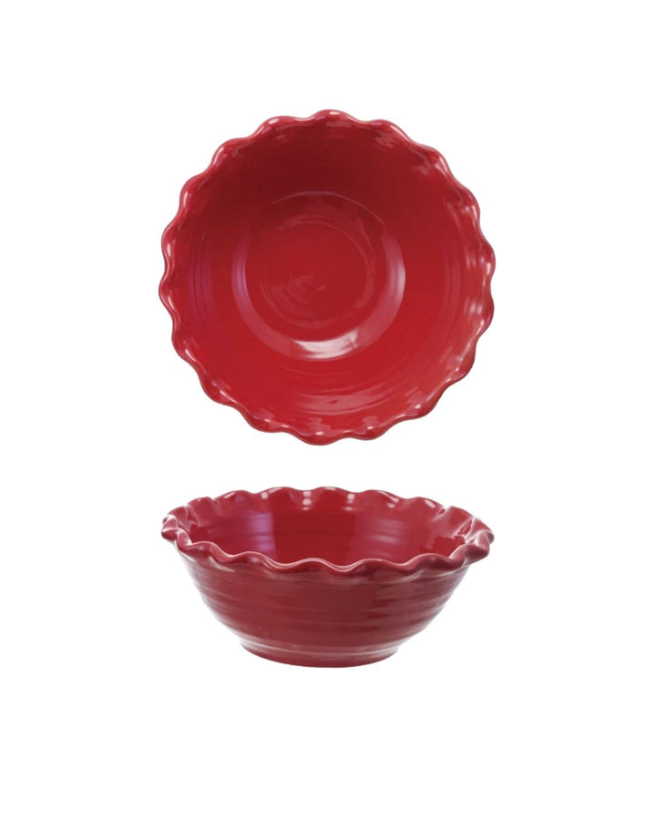 Stoneware Scalloped Bowl 10"