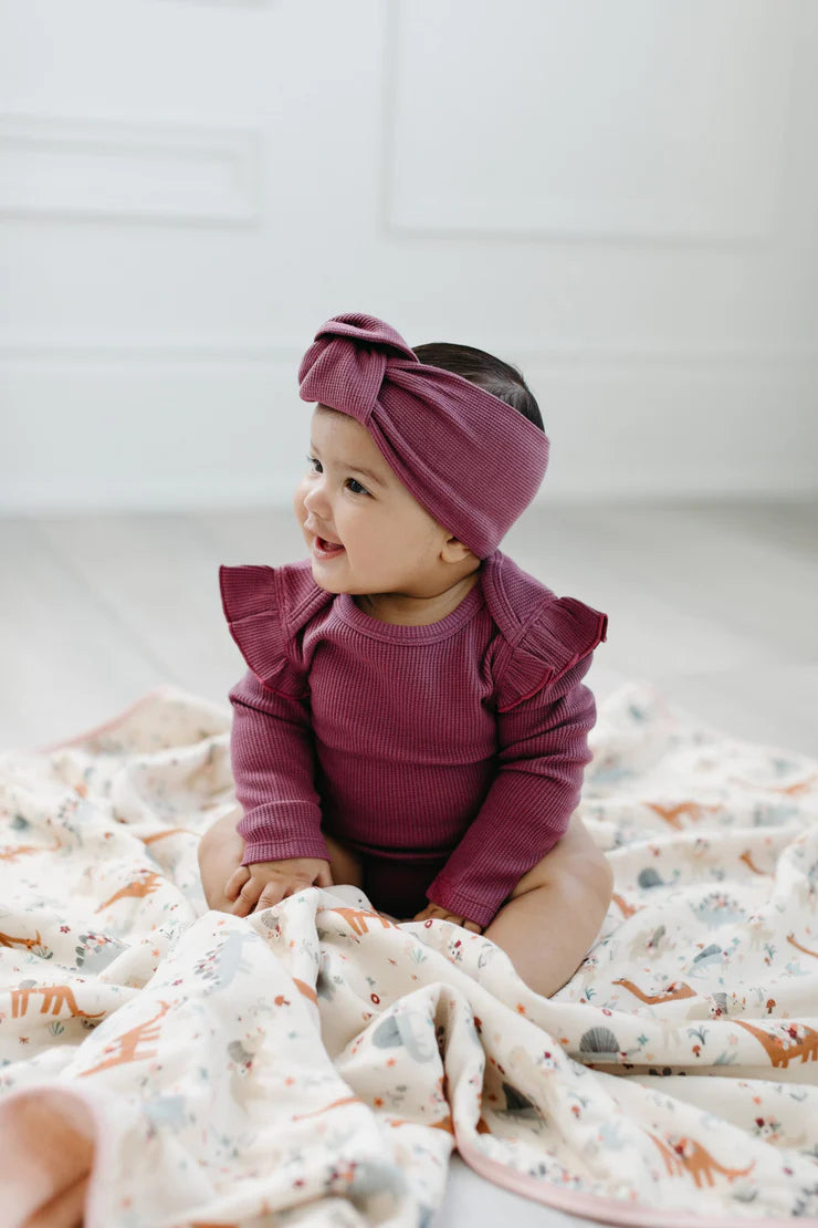 Waffle Knotted Headband- Sugar Plum