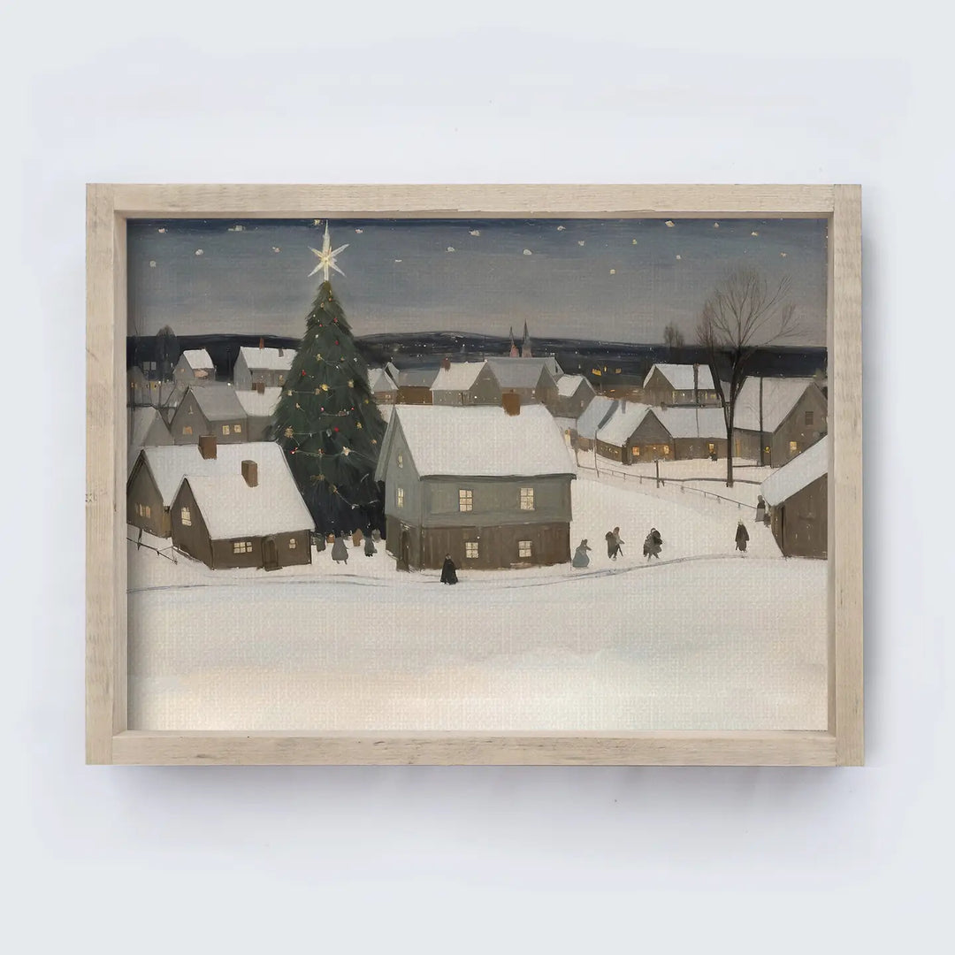 Snowy Christmas Village Print