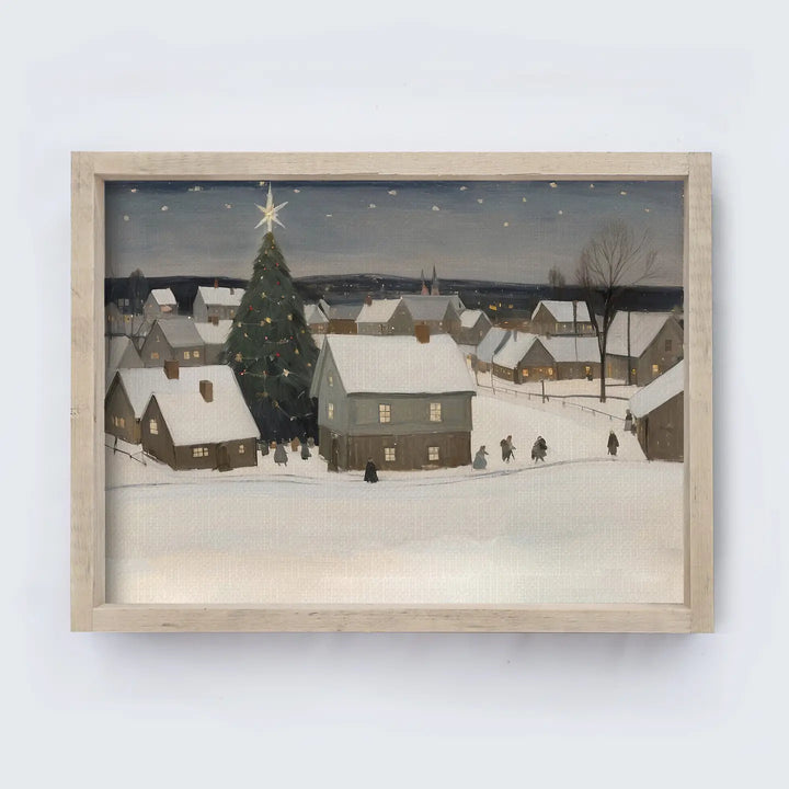 Snowy Christmas Village Print