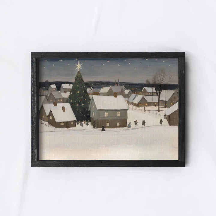 Snowy Christmas Village Print