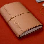 Refillable Notebook Folio - Saddle Brown Trifold