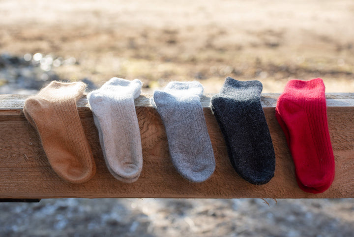 Women's Wool & Angora Crew Socks – Dove Grey