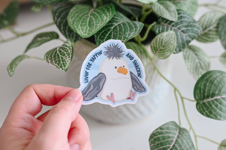 Seagull Yappin' and Snackin' - Coastal Nautical Vinyl Sticker