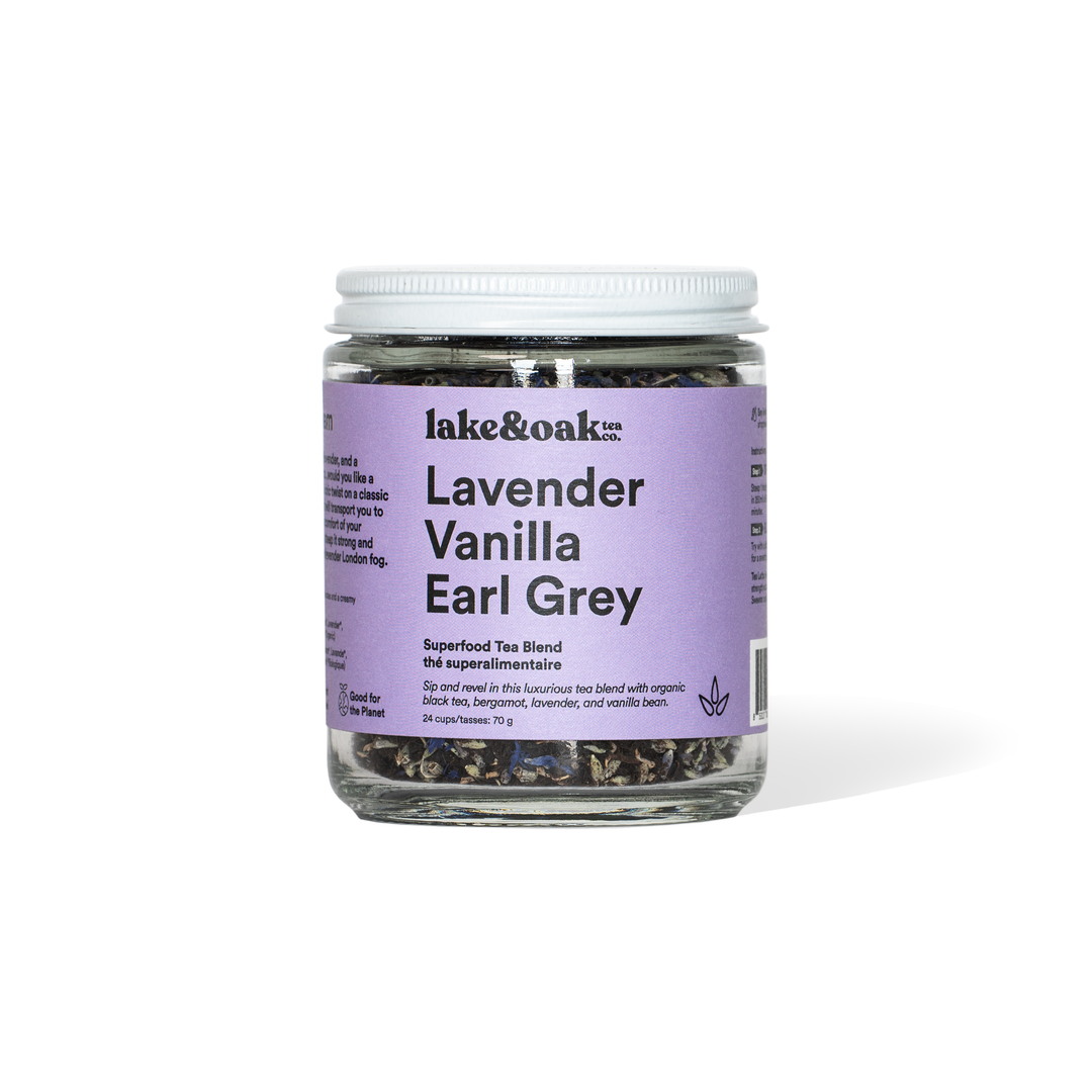 Lavender Vanilla Earl Grey -  Superfood Tea Blend: Pyramid Tea Bags - Retail Canister