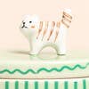Green Oval Ceramic Cat Trinket Pot