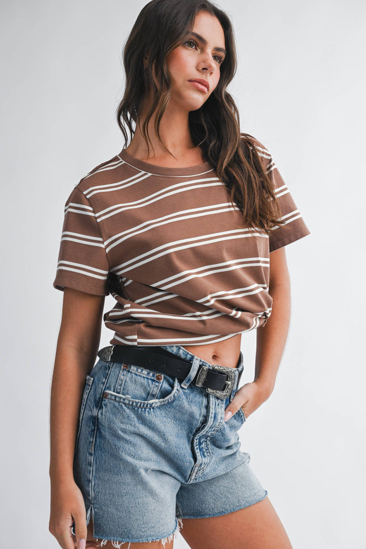 Striped Boxy Short Sleeve Tee
