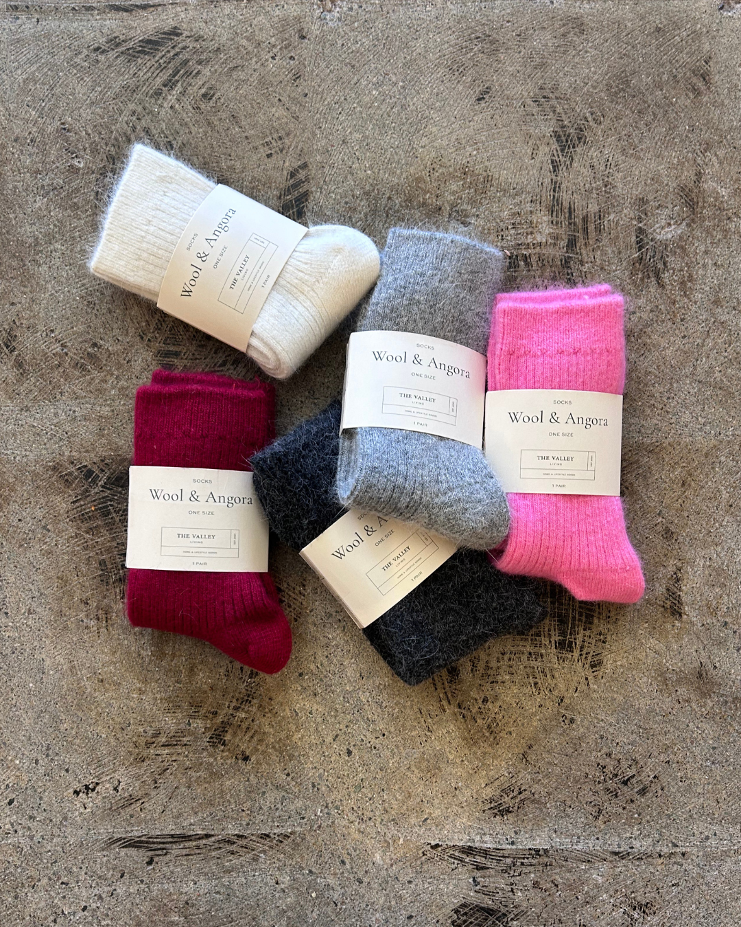 Women's Wool & Angora Crew Socks – Pink