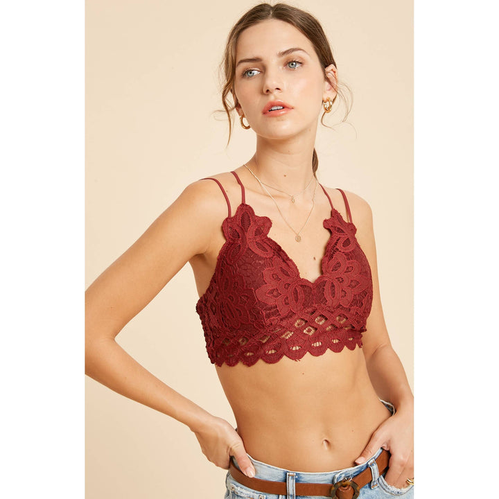 Lace Bralette - Burgundy