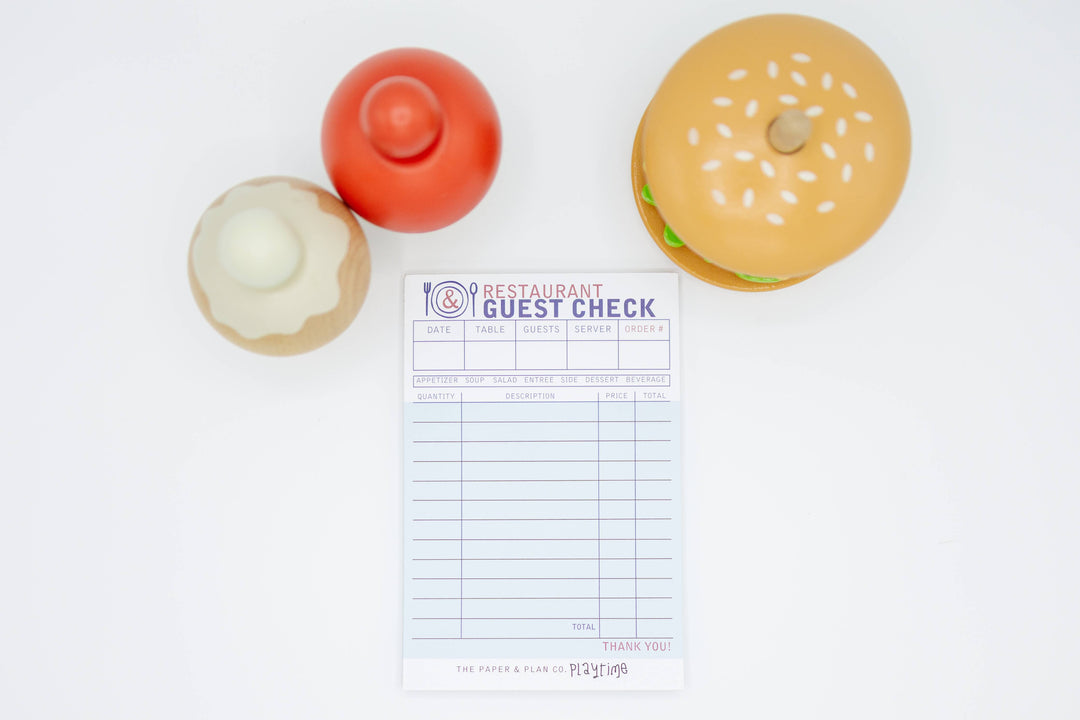 Kids Playtime Pad®  Restaurant Guest Check