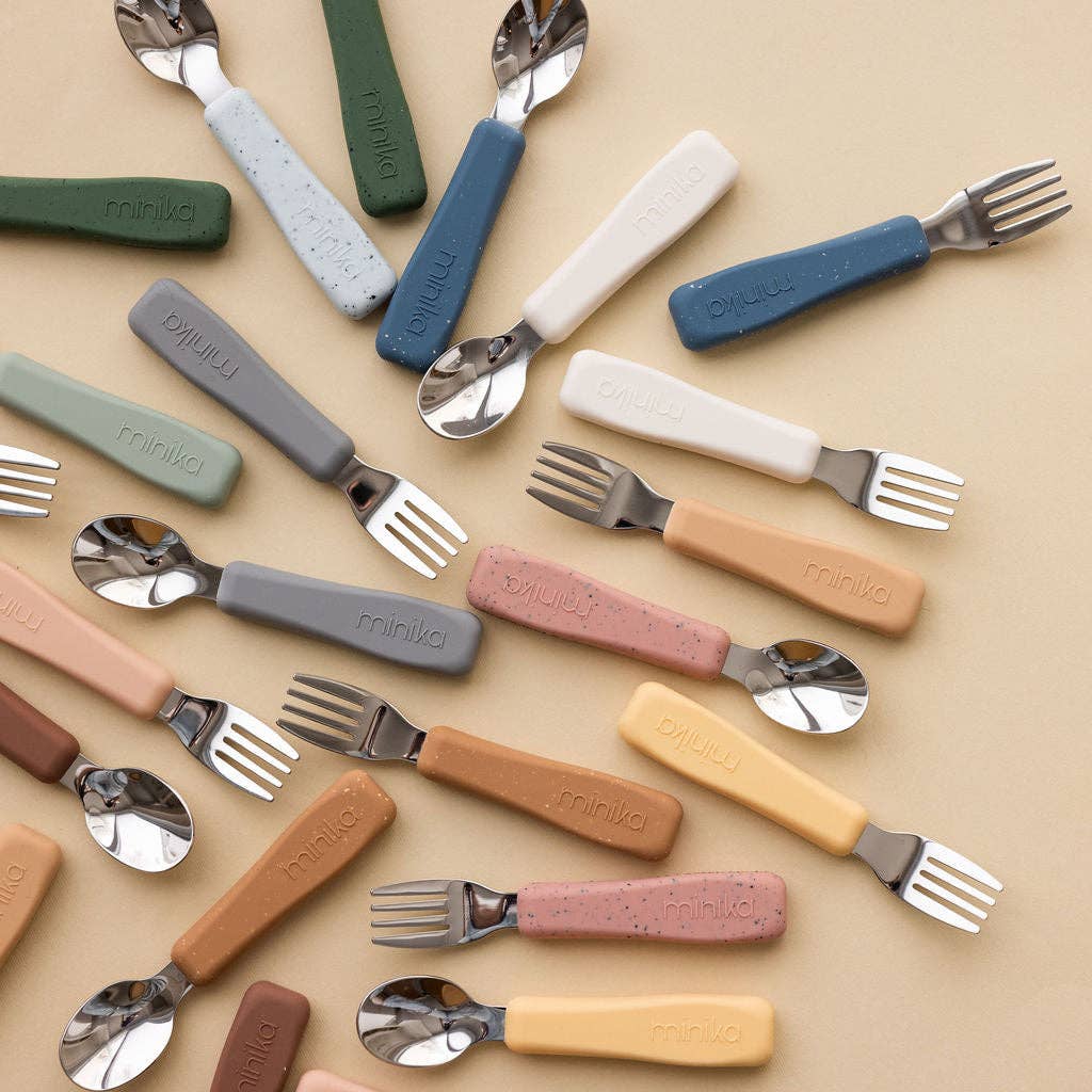 Fork and spoon set - Indigo