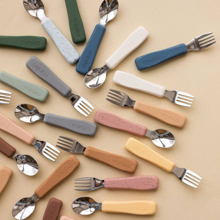 Fork and spoon set - Indigo