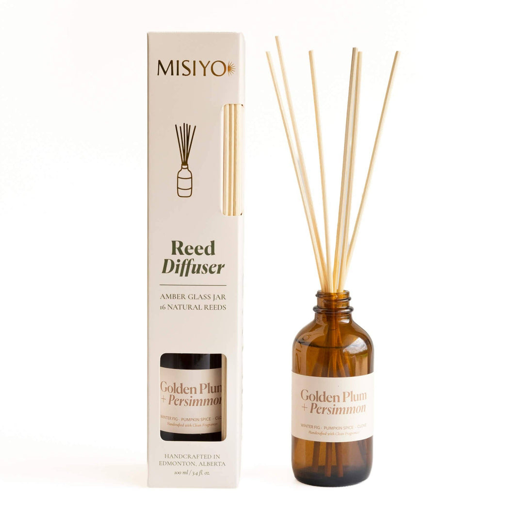 Golden Plum + Persimmon | Clean Reed Diffuser: Diffuser Set (with box + reeds)