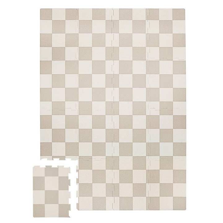 Baby & Kids EVA Foam Puzzle Play Mat: Checkerboard Beige