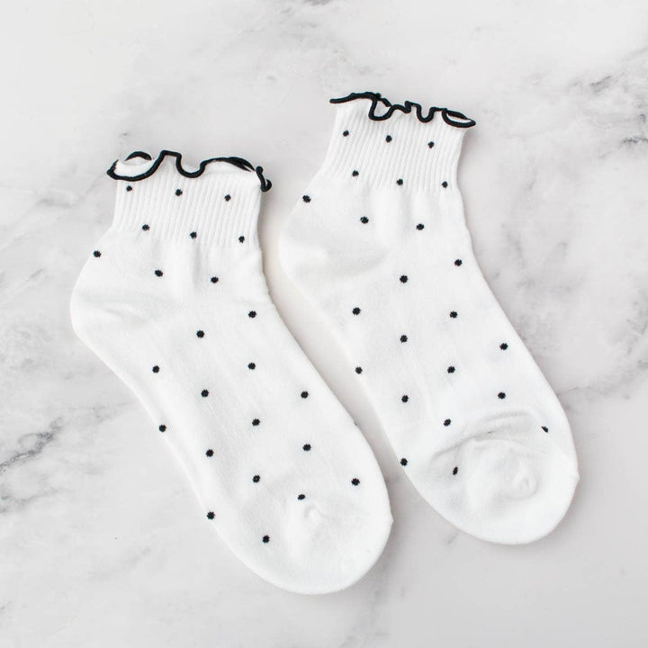 Ruffled Ankle Socks: Polka Dot