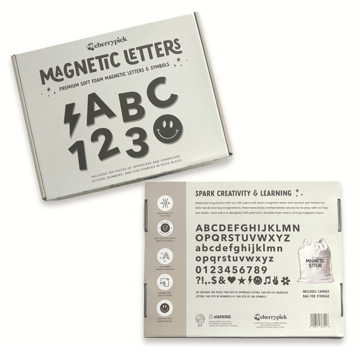 Soft Foam Magnetic Letters & Symbols: Solid Black