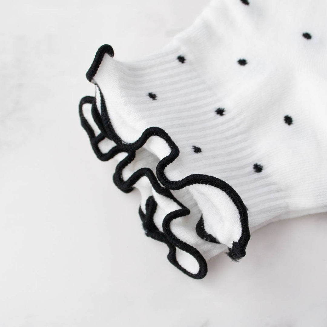 Ruffled Ankle Socks: Polka Dot
