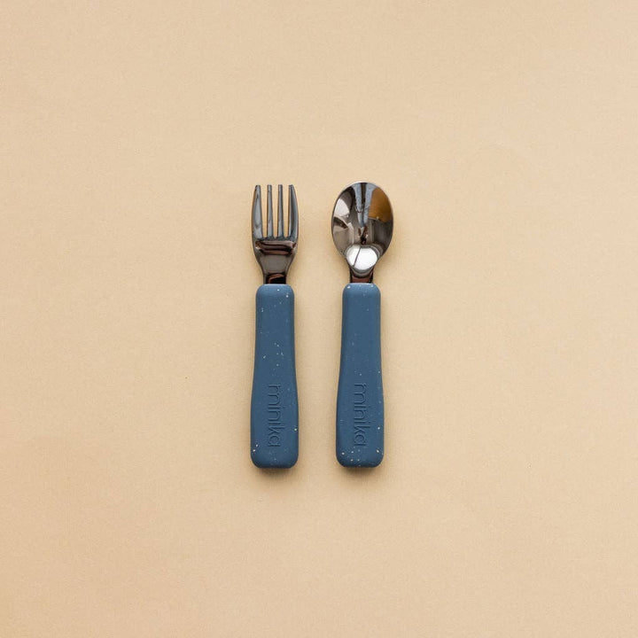 Fork and spoon set - Indigo
