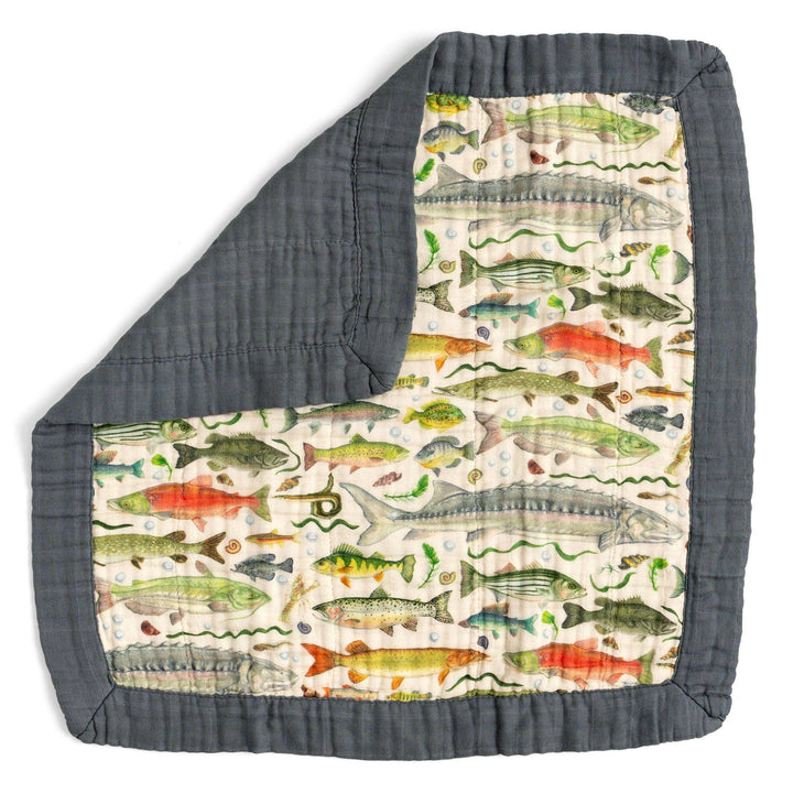 Freshwater Fish Baby Lovey Muslin Blanket