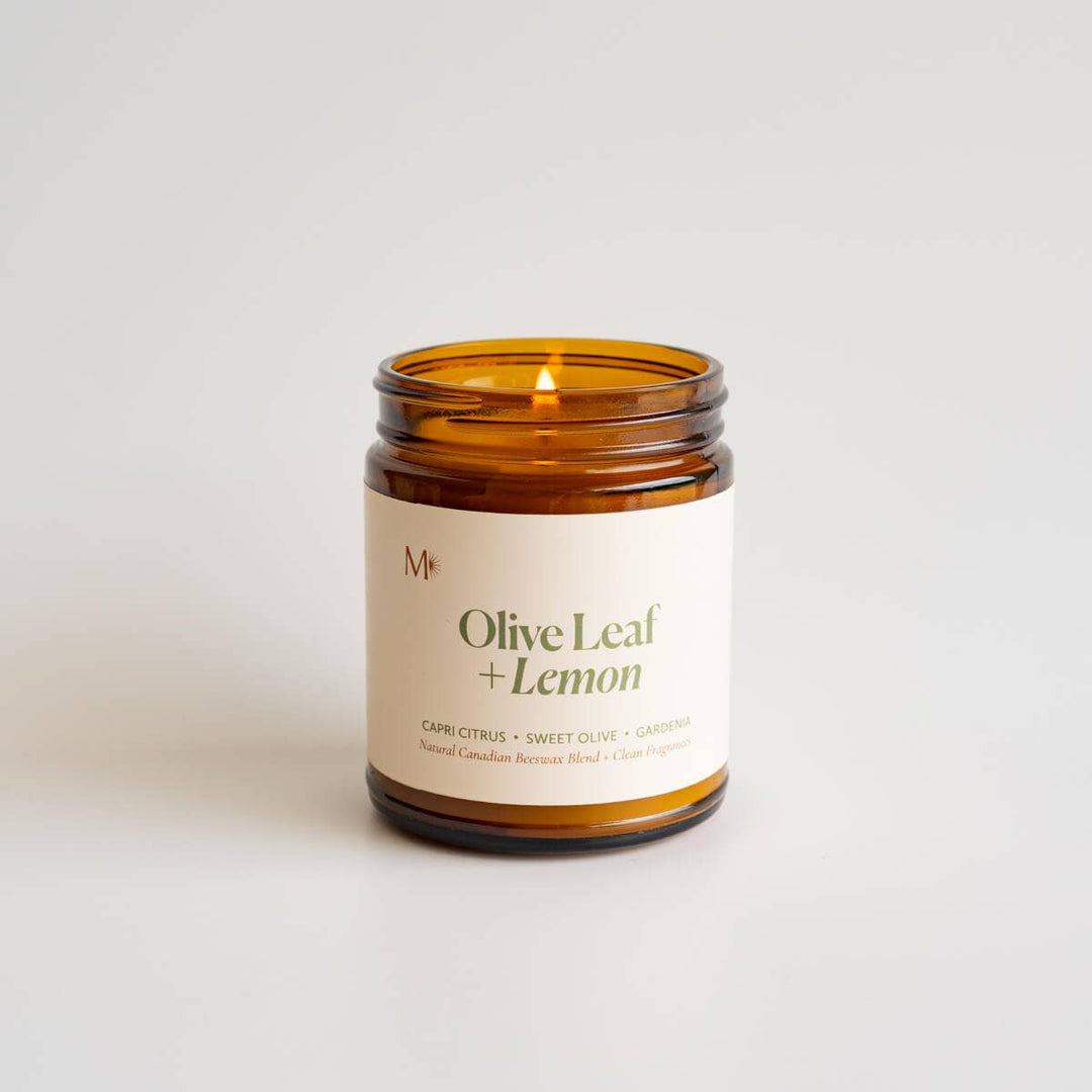 Olive Leaf + Lemon | Canadian Beeswax Candle