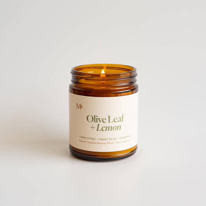 Olive Leaf + Lemon | Canadian Beeswax Candle