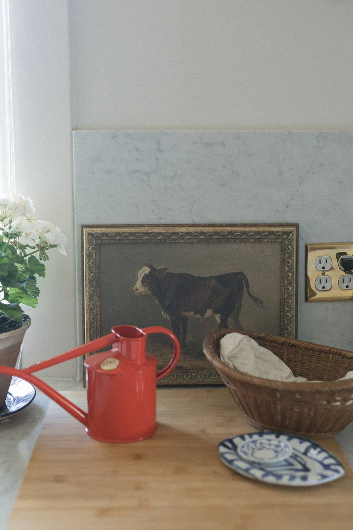 Vintage Calf Framed Antique Art: 7x5