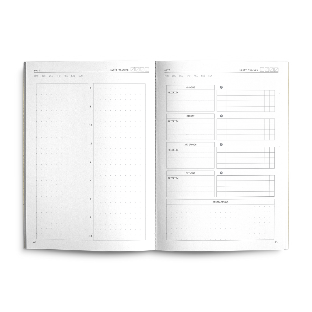 Fast Brain Daily Productivity Planner- Single Notebook: Pine Forest