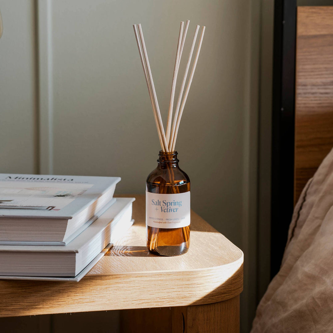 Salt Spring + Vetiver | Clean Reed Diffuser: Diffuser Set (with box + reeds)