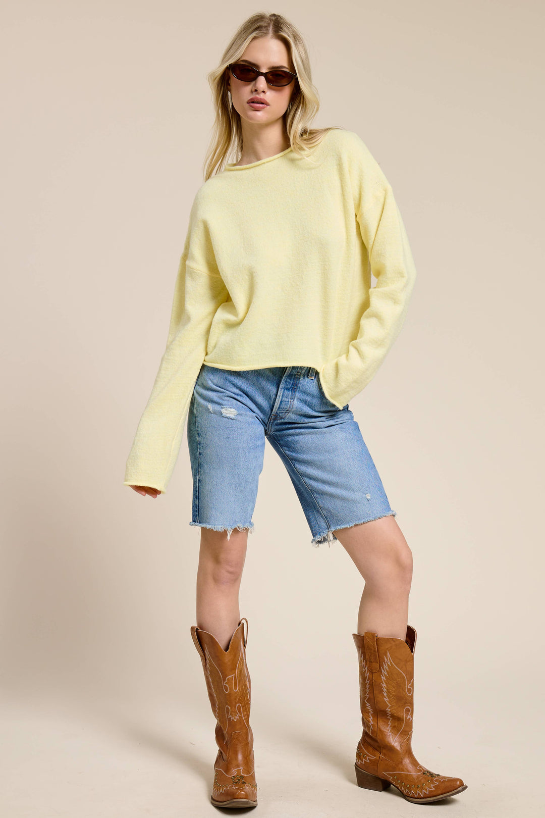 Essential Pullover Sweater Top: Butter