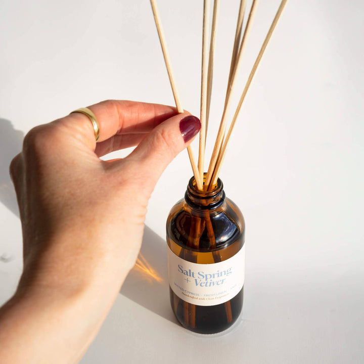 Salt Spring + Vetiver | Clean Reed Diffuser: Diffuser Set (with box + reeds)