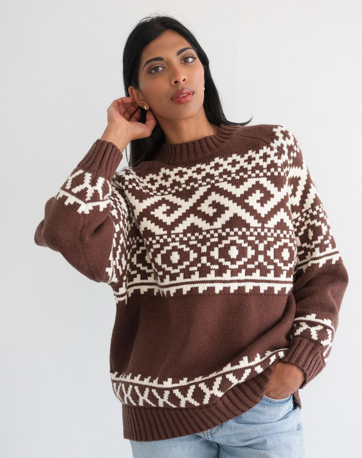 Fair Isle Sweater - Chesnut