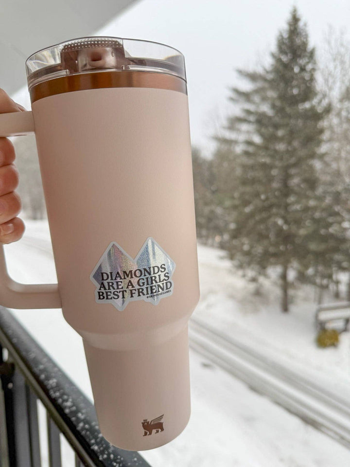 Diamonds Are A Girls Best Friend Ski Sticker