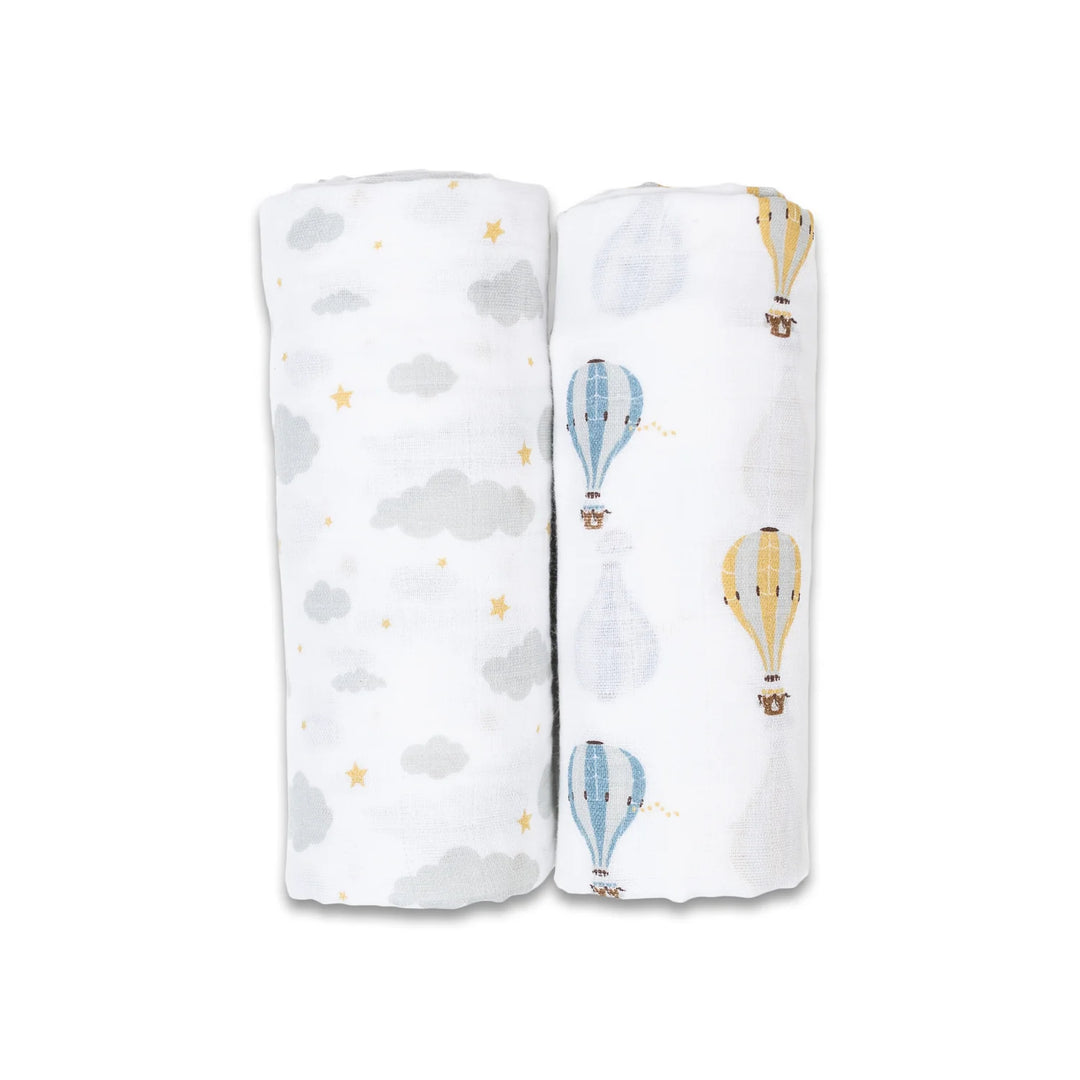 Lulujo- 2 Pack Cotton Muslin Swaddles