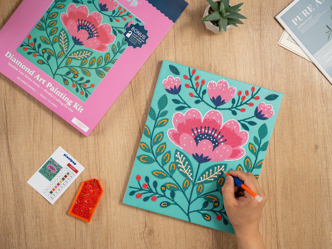 PixelPop™ Diamond Art | Wildflower | Adult Craft Kit