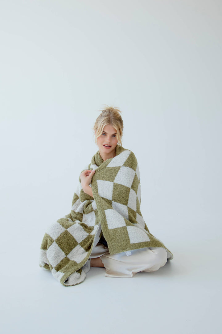 The Teddy Throw - Khaki Check