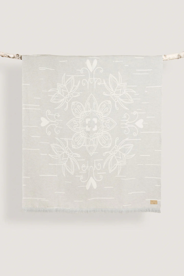 Mini Tipi Birch Bark Indigenous Reversible Blanket