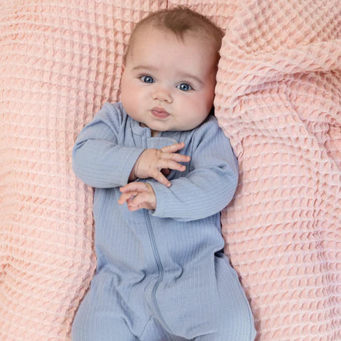 Blush Waffle Baby Blanket