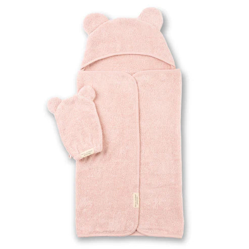 Hooded Towel + Wash Mitt Set- Blush
