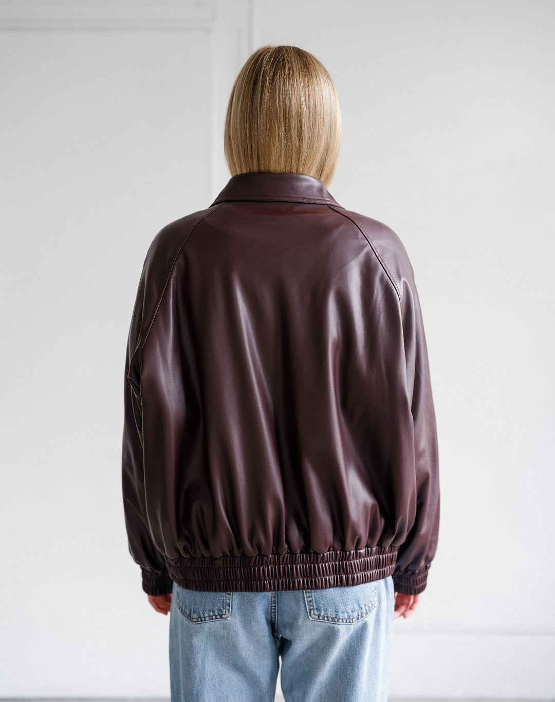 Oversized Bomber Jacket- Plum