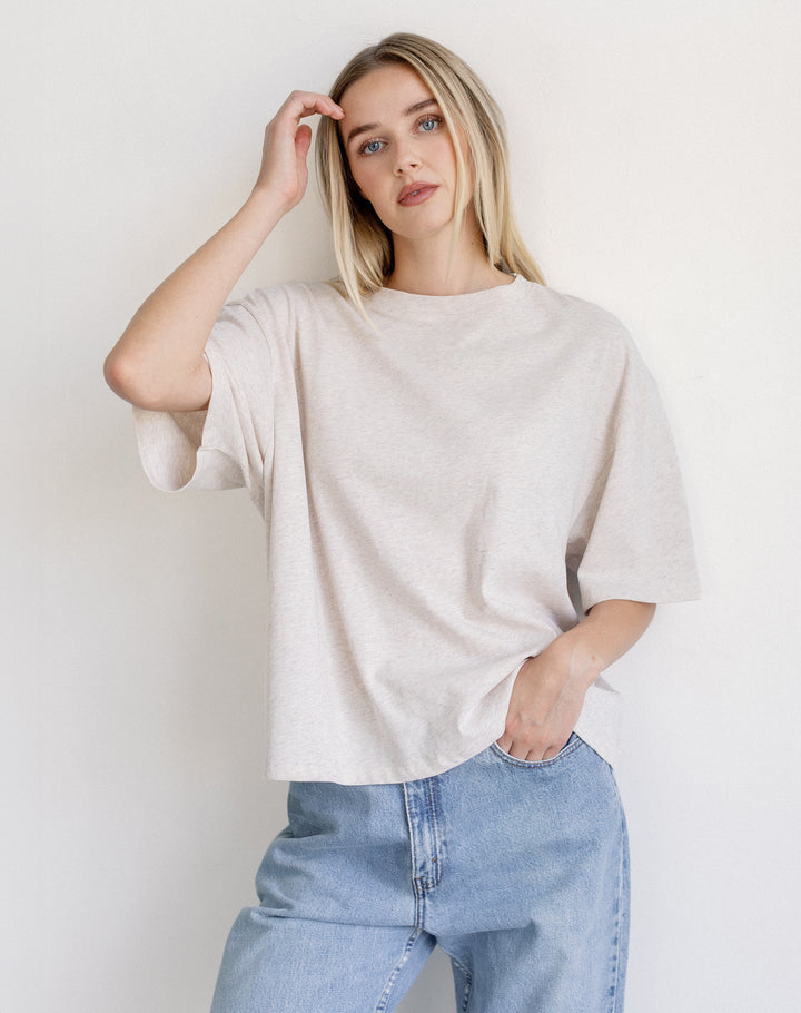 Boxy Tee- Oatmeal