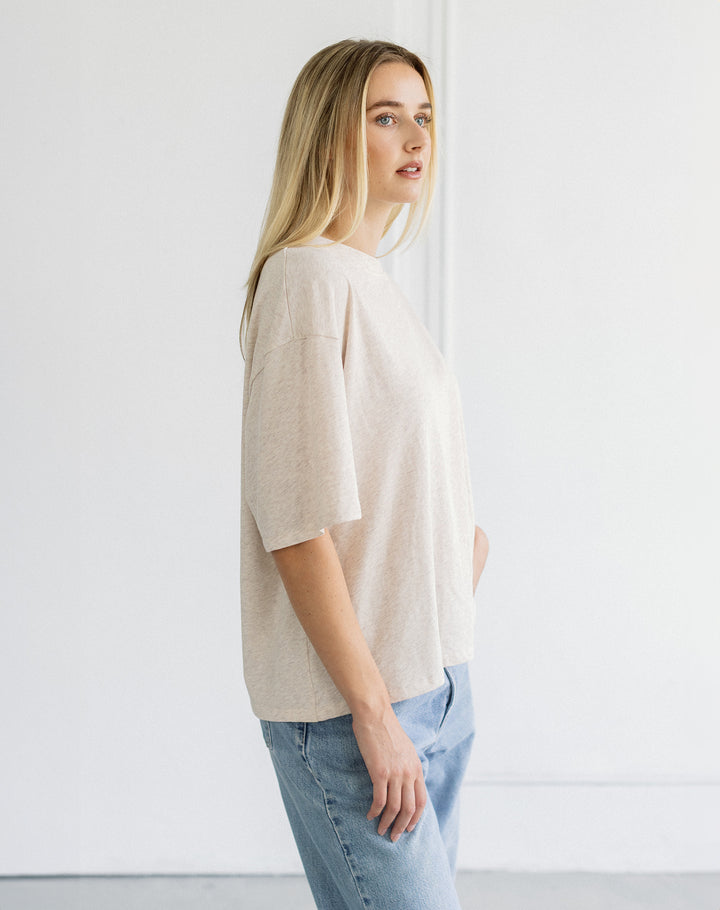 Boxy Tee- Oatmeal