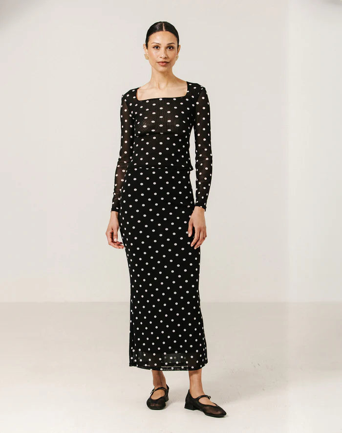 Mesh Maxi Tube Skirt