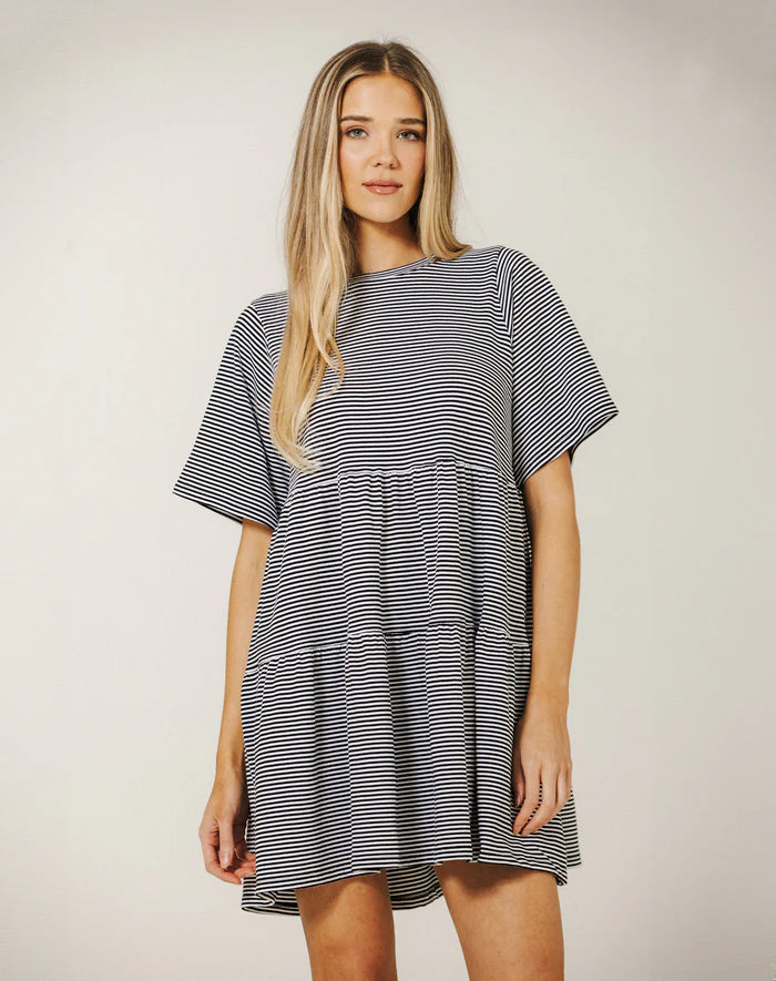 Tiered Dress- Black/White