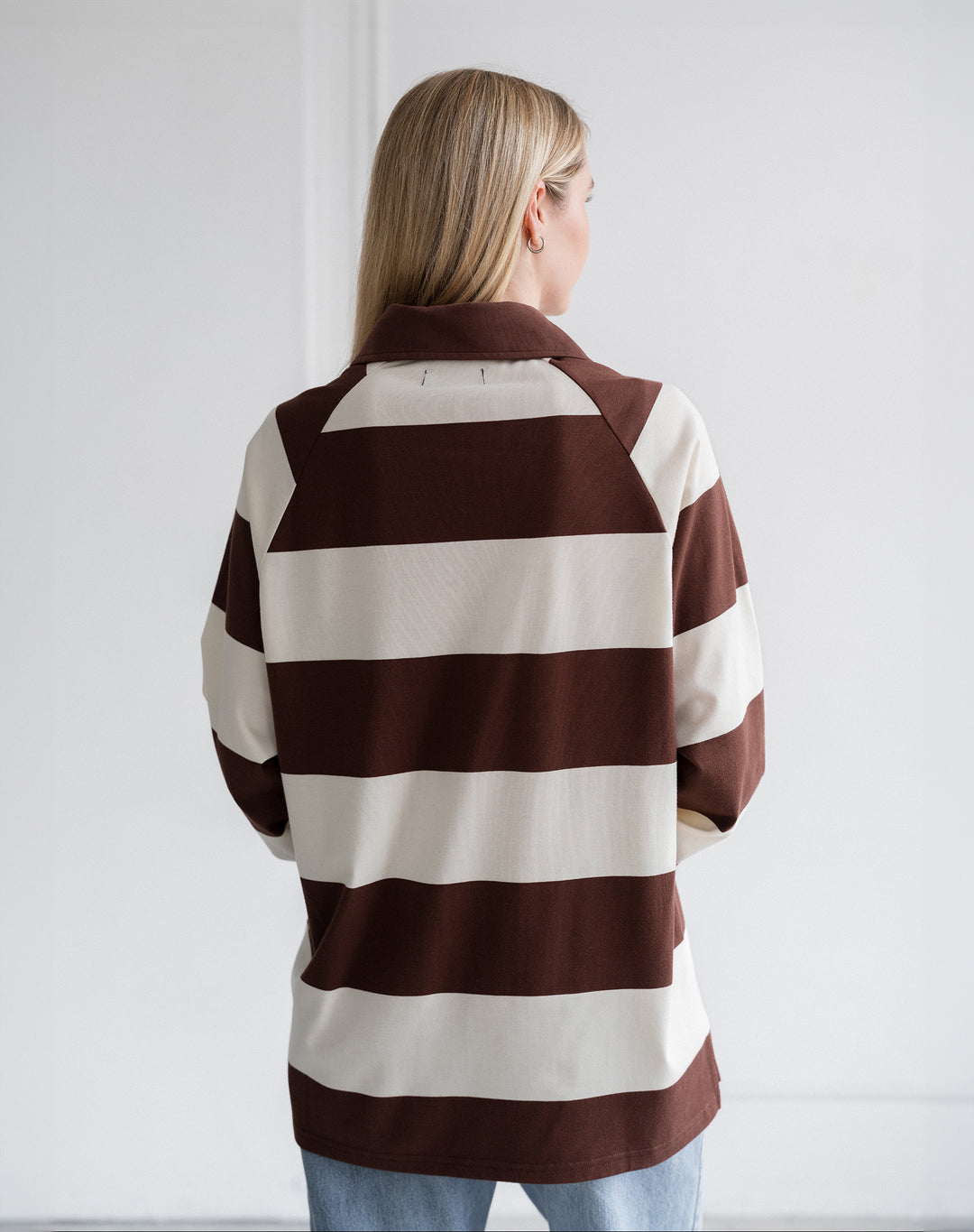Classic Rugby Polo- Cream/Espresso