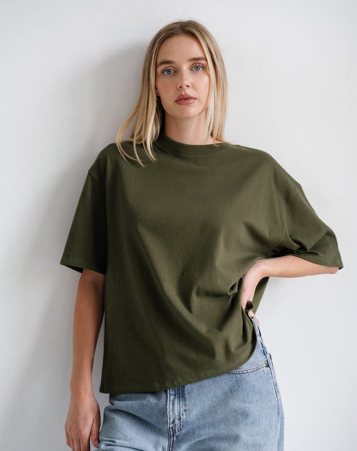 Boxy Tee- Chive