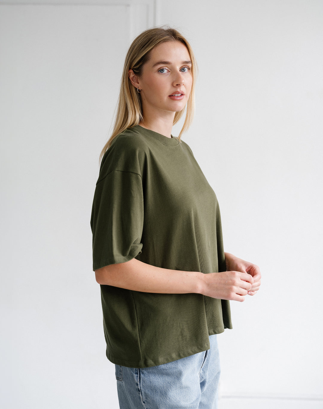 Boxy Tee- Chive