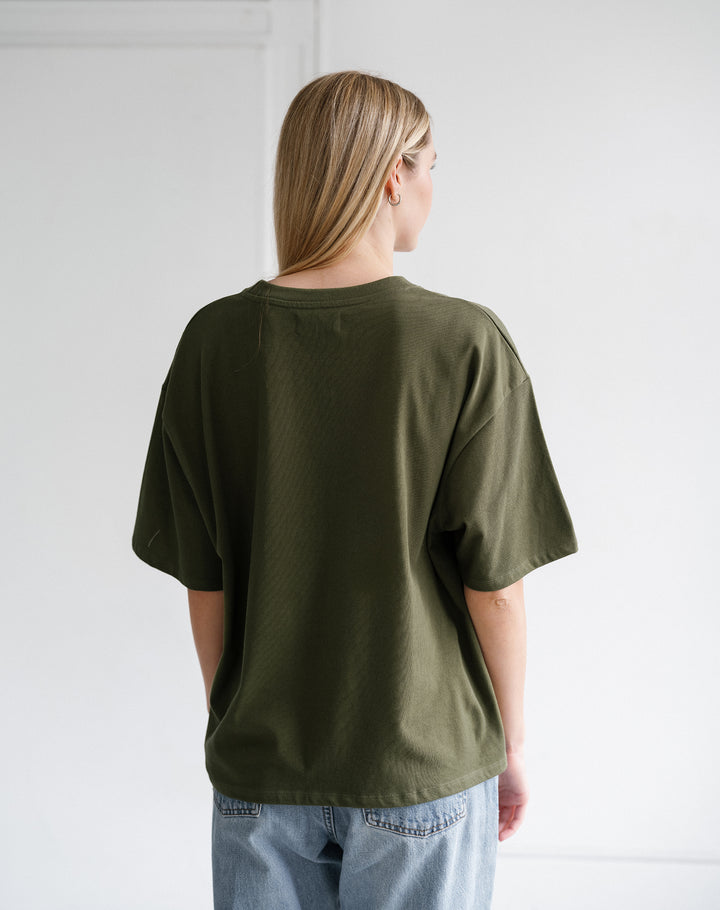 Boxy Tee- Chive