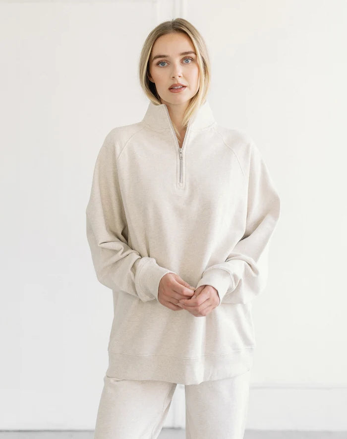 NYBF 1/2 Zip NYBF- Oatmeal