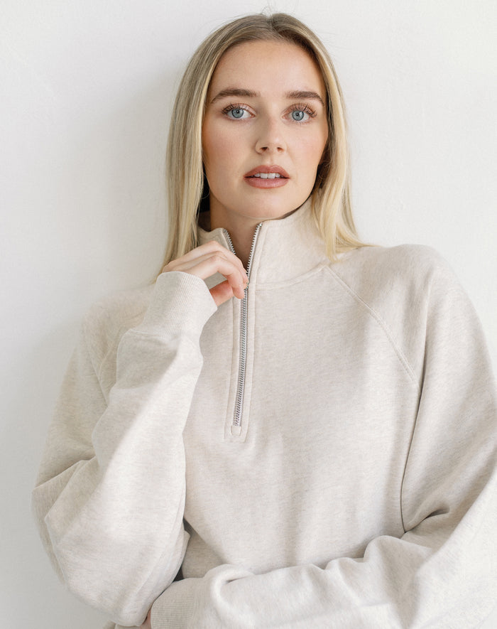 NYBF 1/2 Zip NYBF- Oatmeal