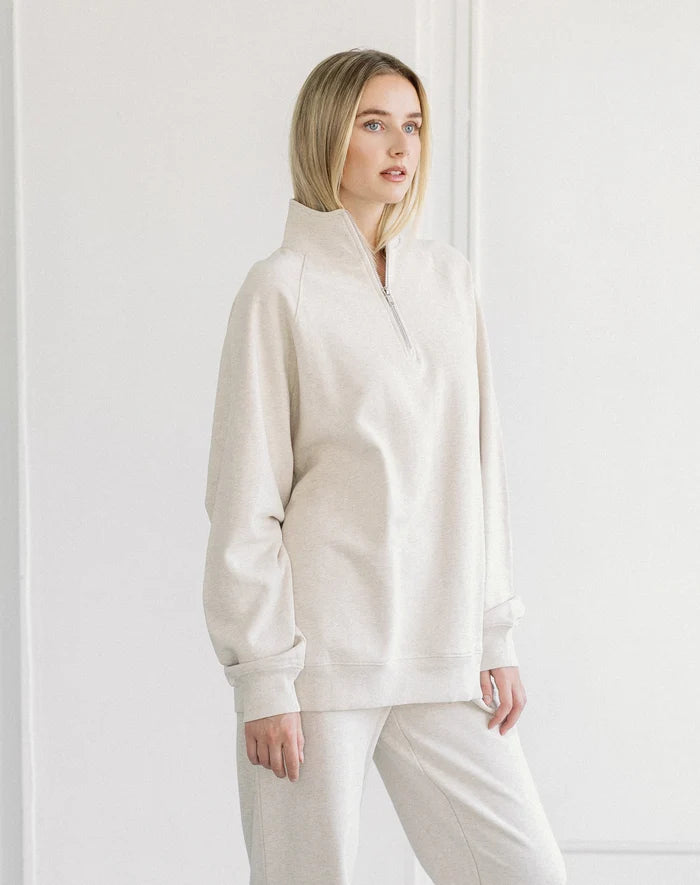 NYBF 1/2 Zip NYBF- Oatmeal